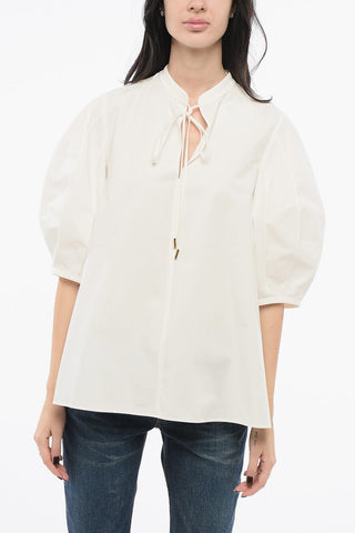 Camicia con Maniche 3/4 e Dettaglio da Allacciare