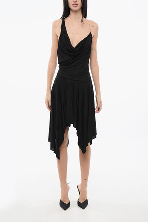 Vestito VITULANO Asimmetrico con Schiena Scoperta e Catena Dorata
