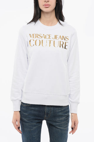 JEANS COUTURE Crew Neck MIRROR Sweatshirt with Lamè Logo
