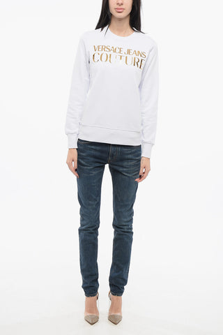 JEANS COUTURE Crew Neck MIRROR Sweatshirt with Lamè Logo