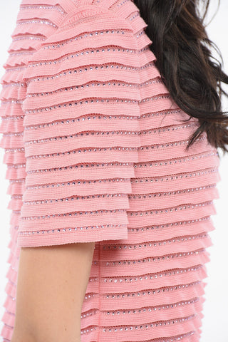 Gestreiftes T-Shirt mit Strass