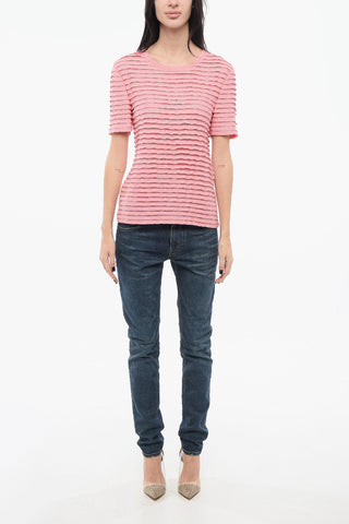 Gestreiftes T-Shirt mit Strass