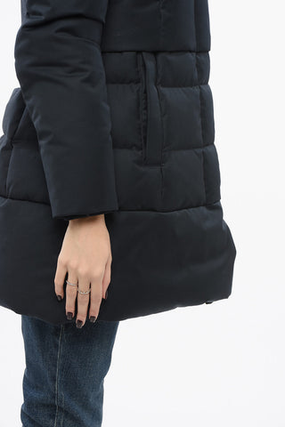 Solid Color Down Jacket with Removable Hood and Snap Buttons