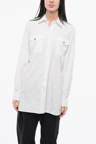 Poplin Shirt with Diamond Application