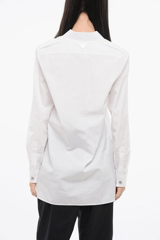 Poplin Shirt with Diamond Application