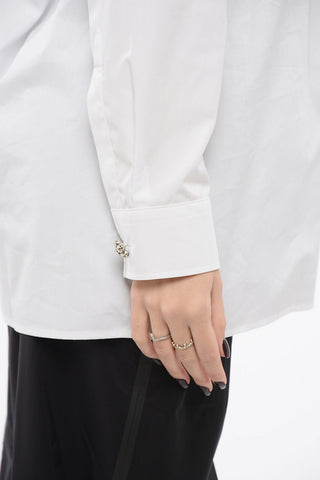 Poplin Shirt with Diamond Application