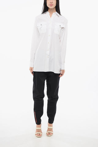 Poplin Shirt with Diamond Application