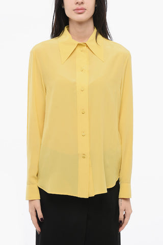 Silk Crepe Shirt with Standard Collar