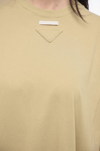 T-Shirt Girocollo in Cotone con Logo in Applicazione