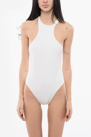 Solid-Color One-Piece Swimsuit