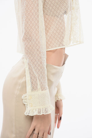 Blusa Crop in Pizzo