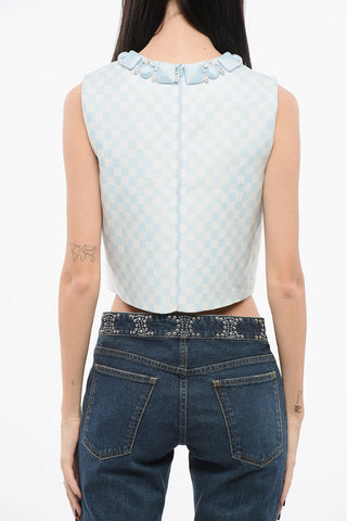 Blusa DUCHESSE con Motivo Gingham e Scollo Gioiello