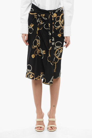 Silk Maxi Skirt with Bow Detail
