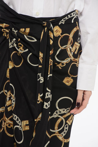 Silk Maxi Skirt with Bow Detail