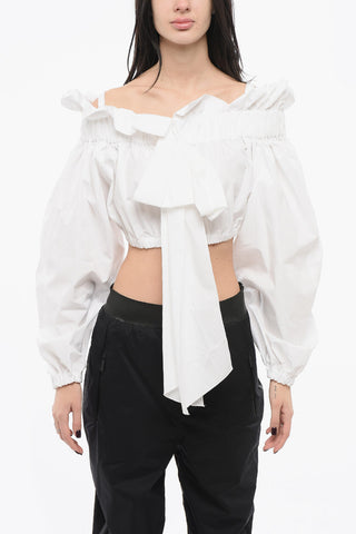 Striped Crop Top with Bow Detail