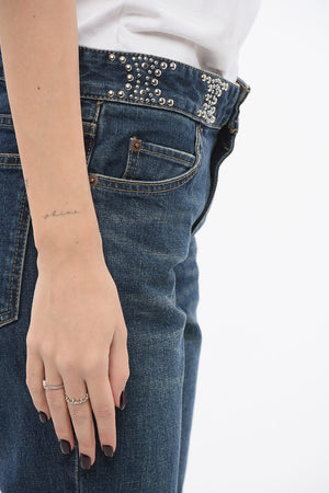 Skinny-Fit Jeans with 13 cm Studded Detail