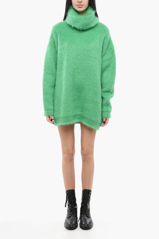 Pull-Dress in Misto Mohair con Design a Collo Alto