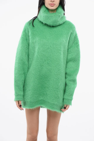 Pull-Dress in Misto Mohair con Design a Collo Alto