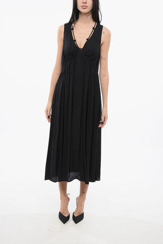 V-Neck Twill NEMESI Dress