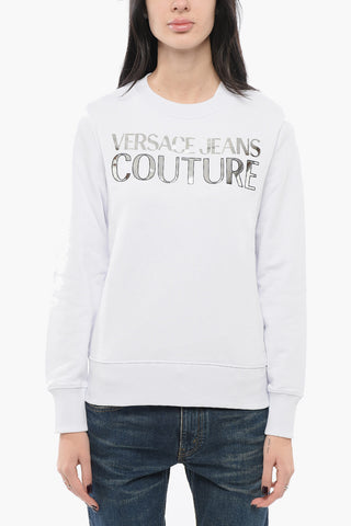 JEANS COUTURE Crew Neck MIRROR Sweatshirt with Lamè Logo