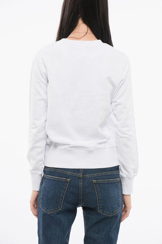 JEANS COUTURE Crew Neck MIRROR Sweatshirt with Lamè Logo