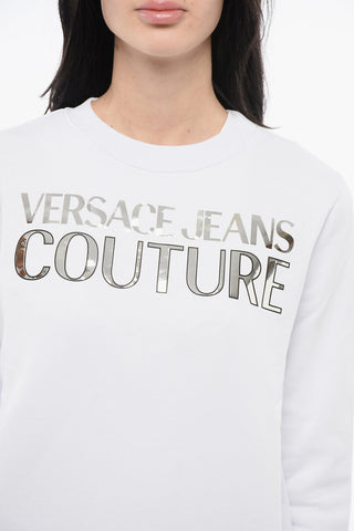 JEANS COUTURE Crew Neck MIRROR Sweatshirt with Lamè Logo