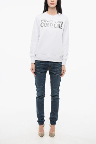 JEANS COUTURE Crew Neck MIRROR Sweatshirt with Lamè Logo