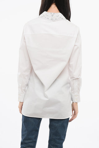 Oversized Blouse with Embroidered Collar