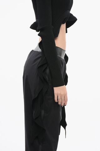 JEANS COUTURE Top Crop a Coste con Dettaglio da Allacciare