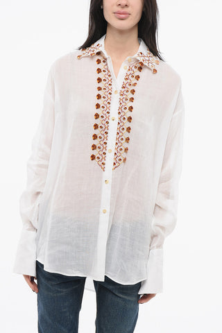 Embroidered Ramie Blouse
