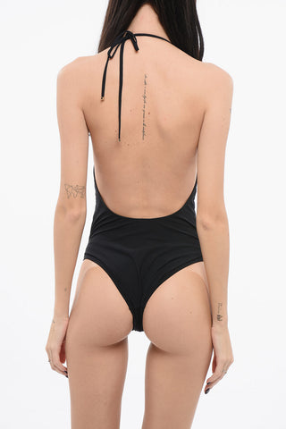 컷아웃 원피스 수영복 골드 효과 디테일