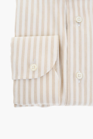 Two-Tone Striped Shirt with French Collar
