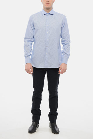 Micro Checked Poplin Cotton Shirt