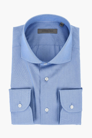Poplin Cotton Shirt with Spread Collar