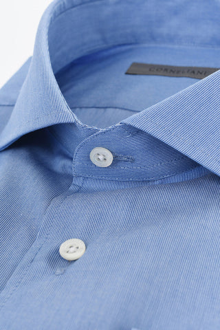 Poplin Cotton Shirt with Spread Collar