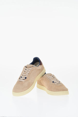 Suede Low-Top Sneakers with Contrast Sole