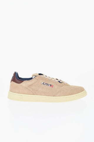 Suede Low-Top Sneakers with Contrast Sole