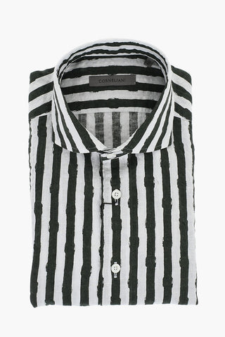 Camicia in Lino a Righe Bicolore