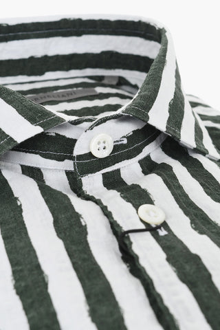 Camicia in Lino a Righe Bicolore