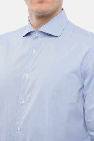 Camicia in Cotone e Lino con Collo Francese