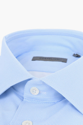 Striped Stretch Nylon Shirt with Spread Collar