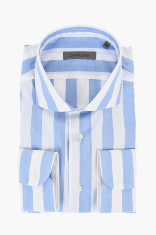 Camicia in Cotone e Seta a Righe Awning