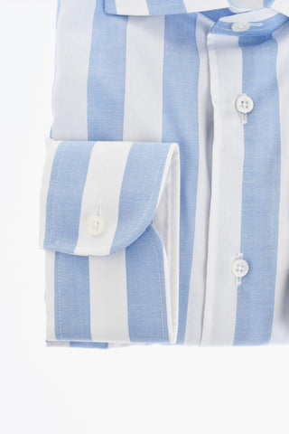 Camicia in Cotone e Seta a Righe Awning