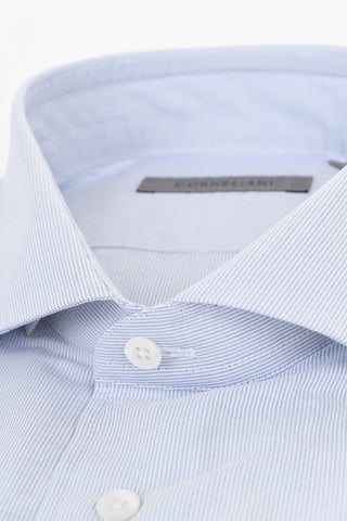 Spread Collar Hairline Striped Shirt