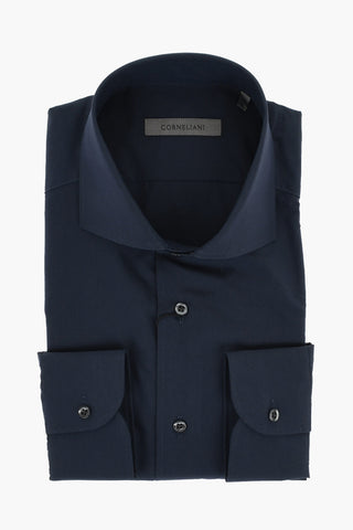 Solid Color Cotton Blend Shirt