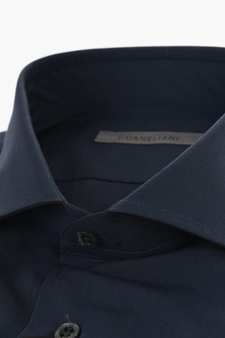 Solid Color Cotton Blend Shirt