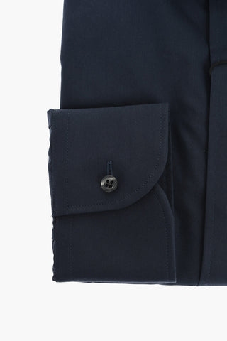 Solid Color Cotton Blend Shirt