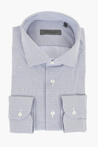Micro Checked Stretch Fabric Shirt