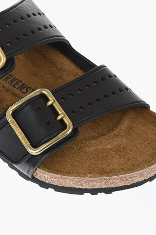 Double Buckle Leather Sandals
