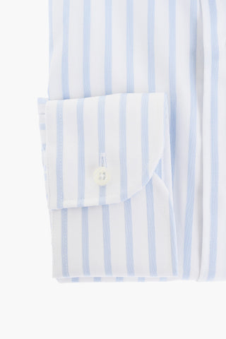 Striped Cotton Shirt with Spread Collar